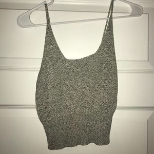 Brandy Melville knit grey knit cropped top